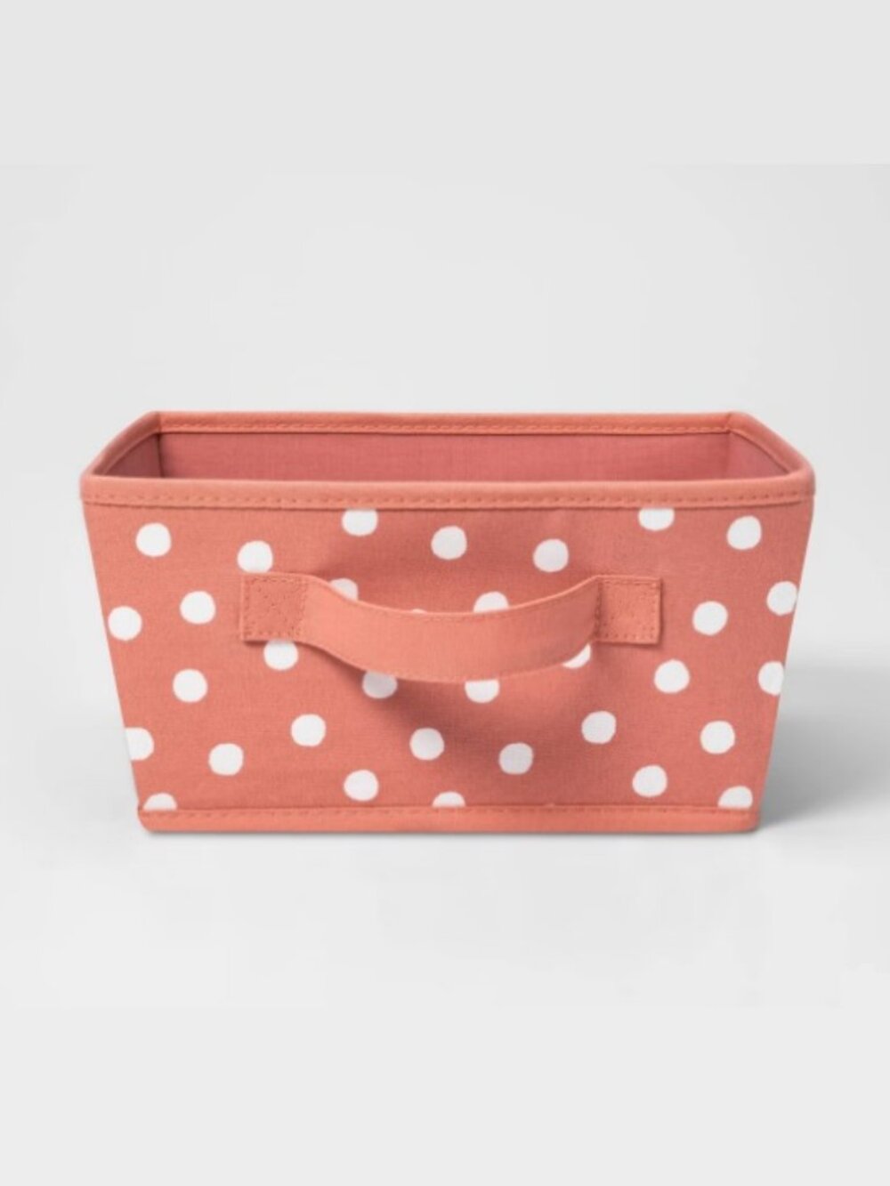 Rose Pink Canvas Polka Dot Kids Bin, Pillowfort, 11" Square Storage Basket
